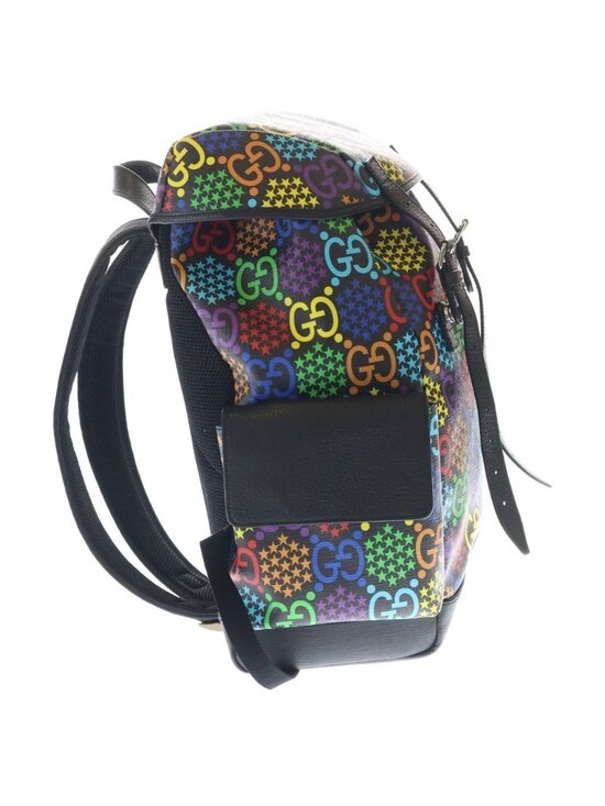 Gucci GG Psychedelic Backpack Supreme Canvas All Over Pattern Black Multicolor main image 8